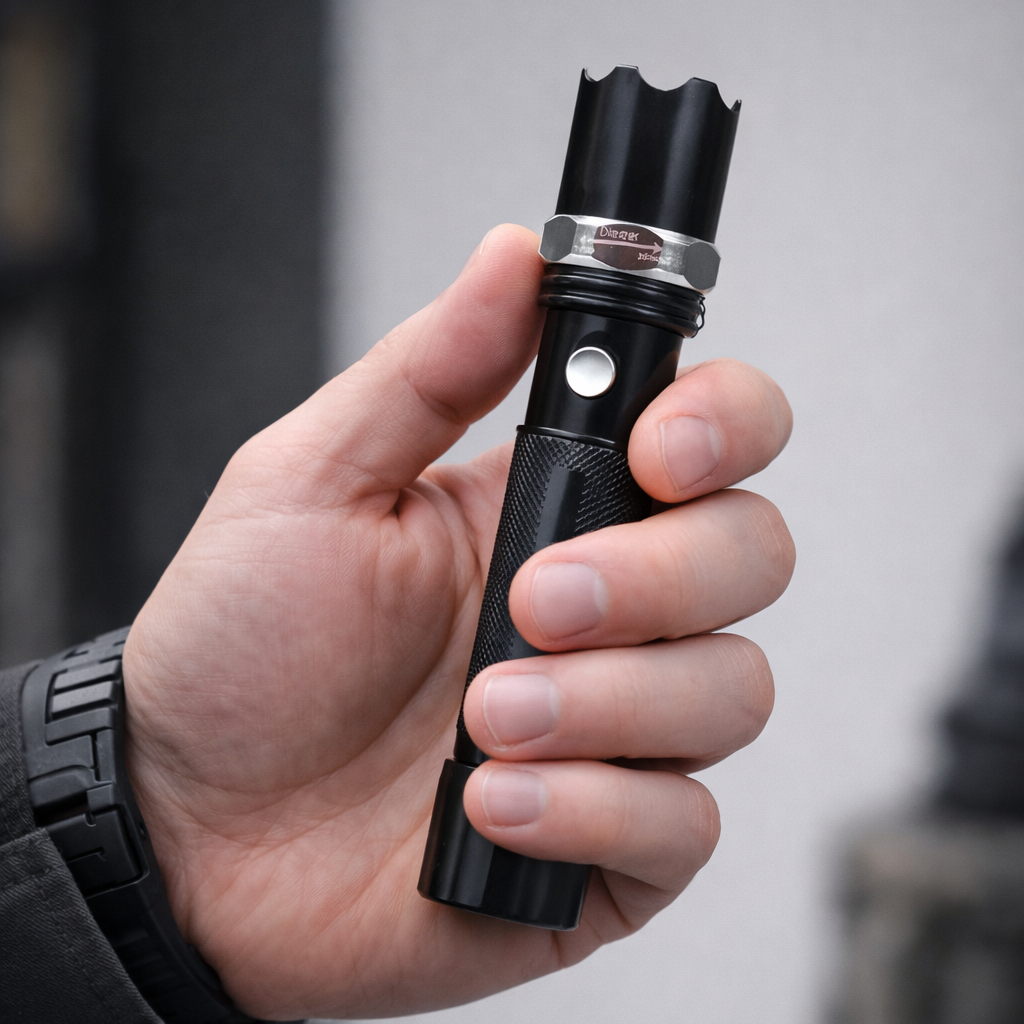 Rechargeable LED Stun Flashlight Tactical Security Tool